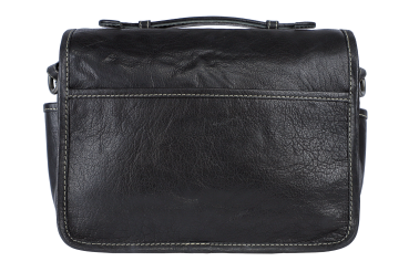 Alpenleder Leder Fototasche "Presse" Ebenholz